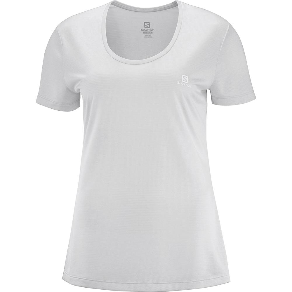 Salomon Singapore Womens T-shirts - AGILE SS W Light Grey | 43619-JTPN